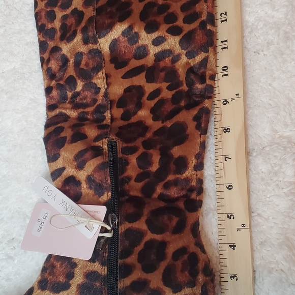 Leopard Print Knee-High Boots 2" Kitten Heel - Picture 9 of 15